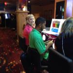 Victoria Claypoole and Kevin Singh take a break at the Oxygen Bar