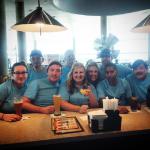 Various members of the USAPL National Team enjoy a drink at the airport before arriving in Las Vegas!