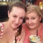 Courtney and Tori enjoy a drink after a day of playing pool!